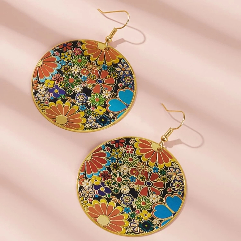 Boho flower earrings